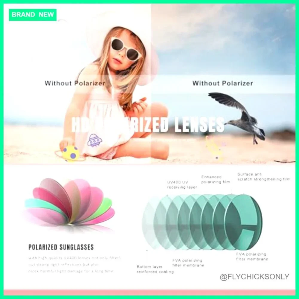 Flexible Polarized Sunglasses for Toddlers with UV Protection Strap